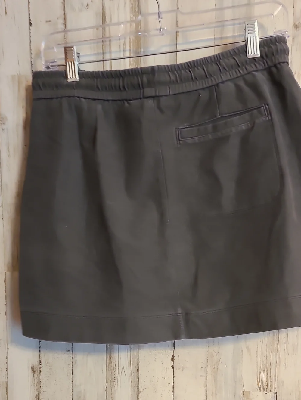 Casual Drawstring Zip-Pocket Skirt - Gray